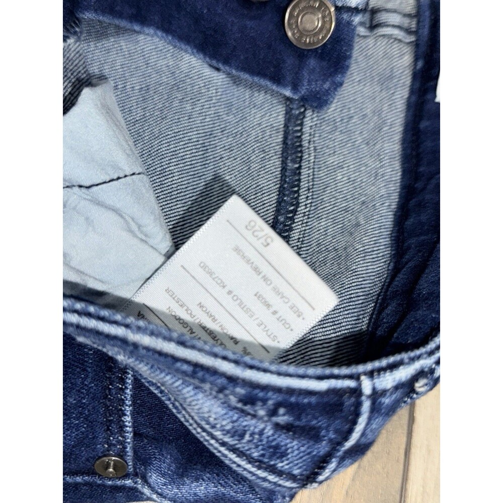 Kancan Women’s 5/26 Skinny Distressed Jeans Button Up Dark Blue - Picture 7 of 9